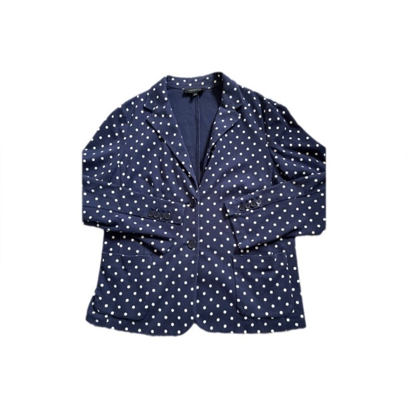 Talbots Navy White Polka Dot Blazer Jacket Women’s XL - Picture 7 of 10